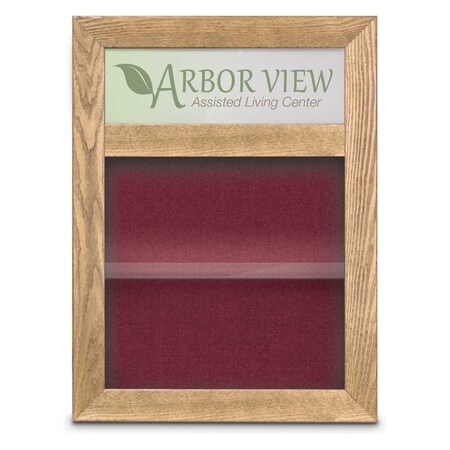United Visual Products Outdoor Enclosed Combo Board, 48"x36", Gold Frame/Black Porcelain & Surf UVCB4836ODG-BLKPORC-SURF